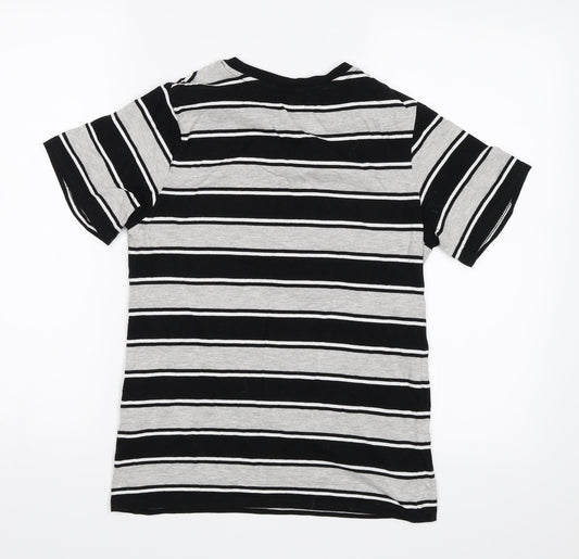 H&M Boys Grey Striped Basic T-Shirt Size 10-11 Years