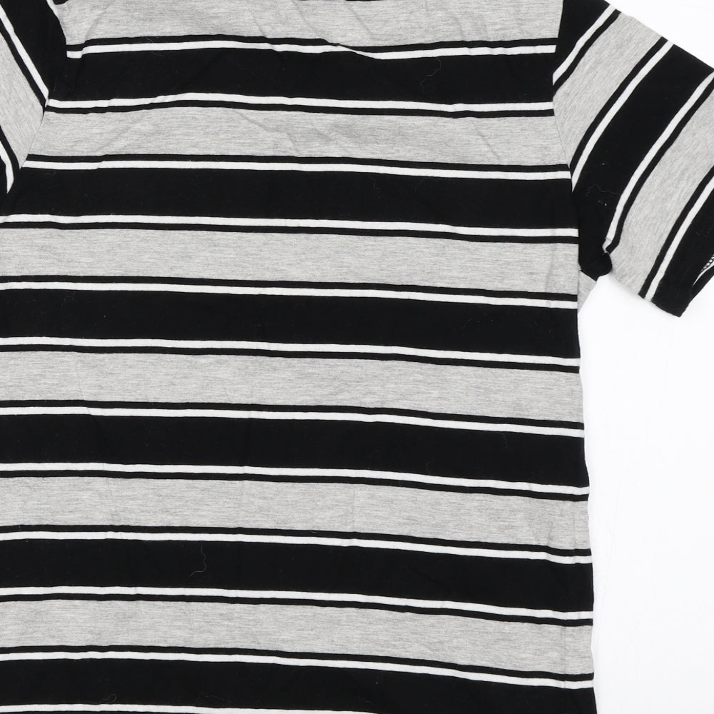 H&M Boys Grey Striped Basic T-Shirt Size 10-11 Years