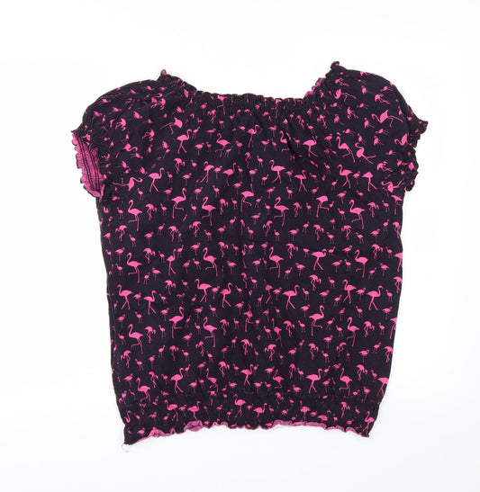 Preworn Womens Black Basic Blouse Size 16