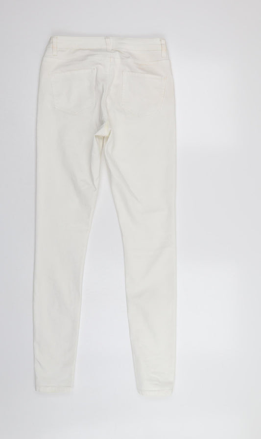 Denim & Co. Womens White Denim Tapered Jeans Size 12 L29 in - Elastic Waist