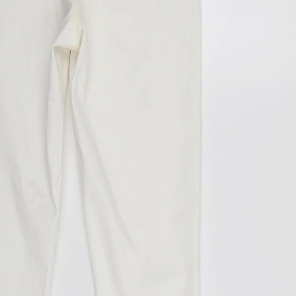 Denim & Co. Womens White Denim Tapered Jeans Size 12 L29 in - Elastic Waist