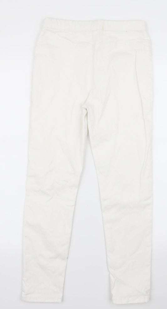 jegging Girls White Ramie Jegging Trousers Size 10 Years