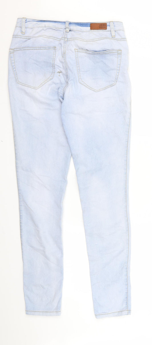 VERO MODA Womens Blue Skinny Jeans Size 32 L32 in - v