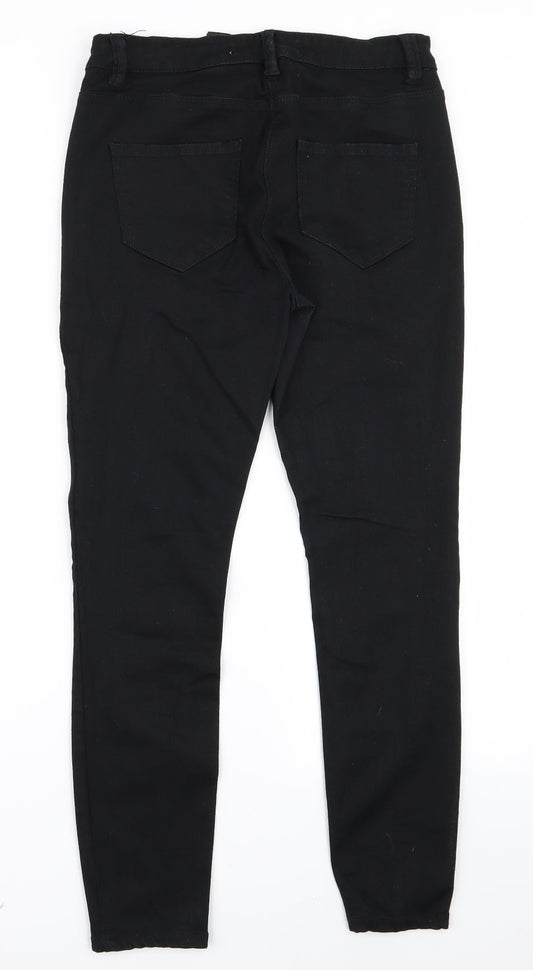 Preworn Womens Black Trousers Size 12 L26 in