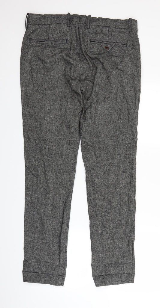 H&M Womens Grey Trousers Size 34 in L30 in