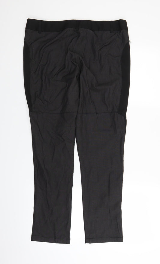 Lady Captain Womens Grey Trousers Size 14 L26.5 in