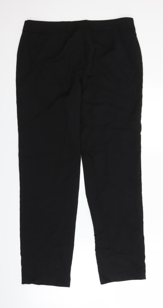 Papaya Womens Black Trousers Size 12 L28 in