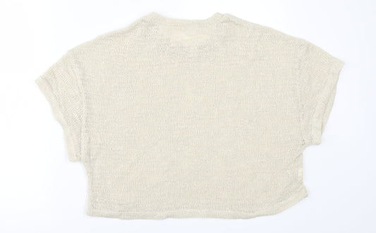 Mng Womens Beige Pullover Jumper Size M