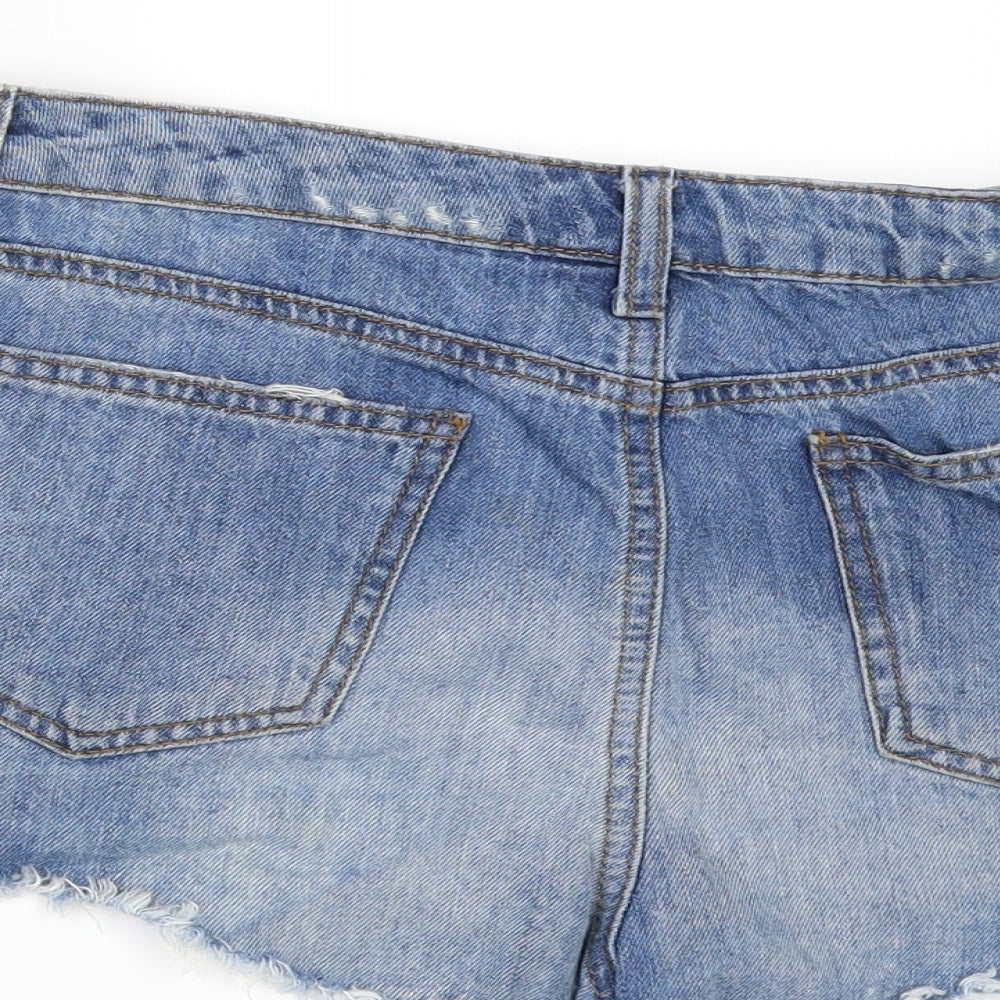 Topshop Womens Blue Denim Cut-Off Shorts Size 30 in