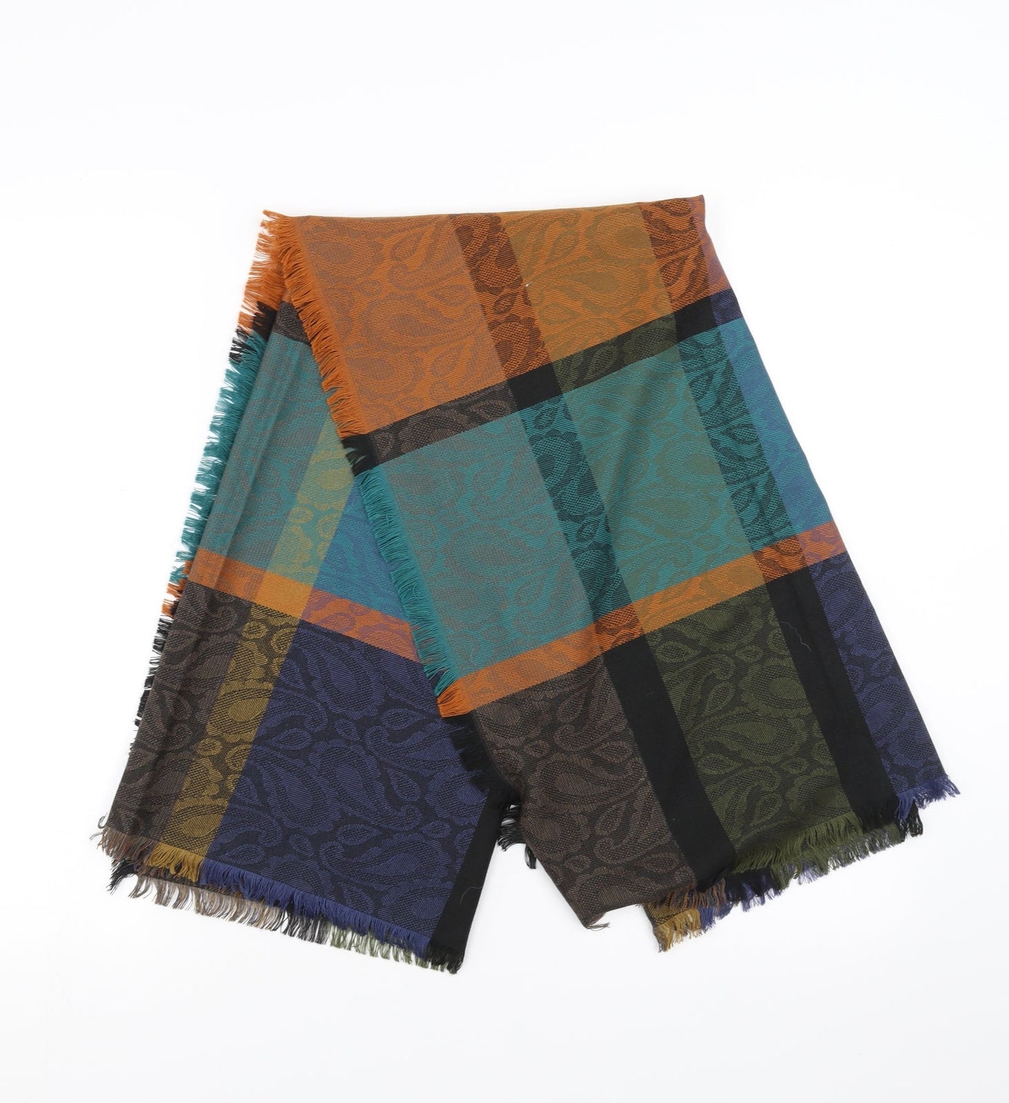 Preworn Womens Multicoloured Check Shawl/Wrap