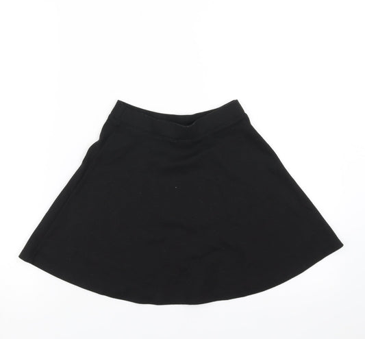 Sainsburys Girls Black Skater Skirt Size 8 Years - School