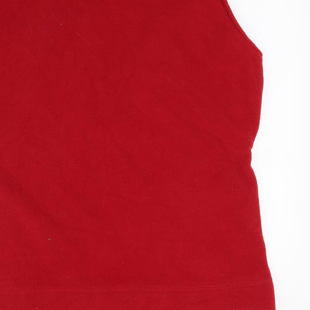 isle Womens Red Fleece Gilet Coat Size L