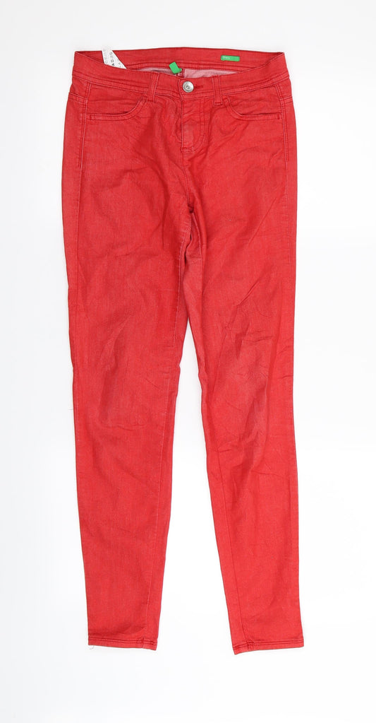 United Colors of Benetton Womens Red   Skinny Jeans Size 26 in L29 in