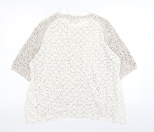 Quiz Womens Beige Pullover Jumper Size 14