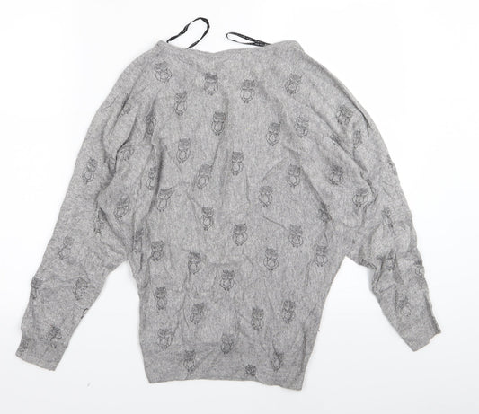 New Look Womens Grey Basic T-Shirt Size 8