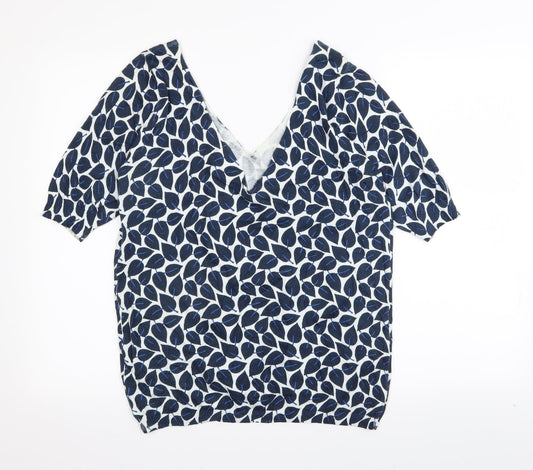 NEXT Womens Blue Floral Basic T-Shirt Size 10