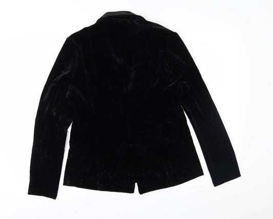 Saint Tropez Clothing Womens Black Velour Jacket Size M