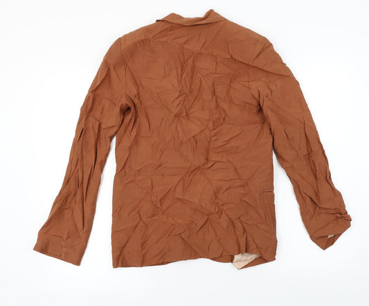 Topshop Womens Brown Jacket Blazer Size 8