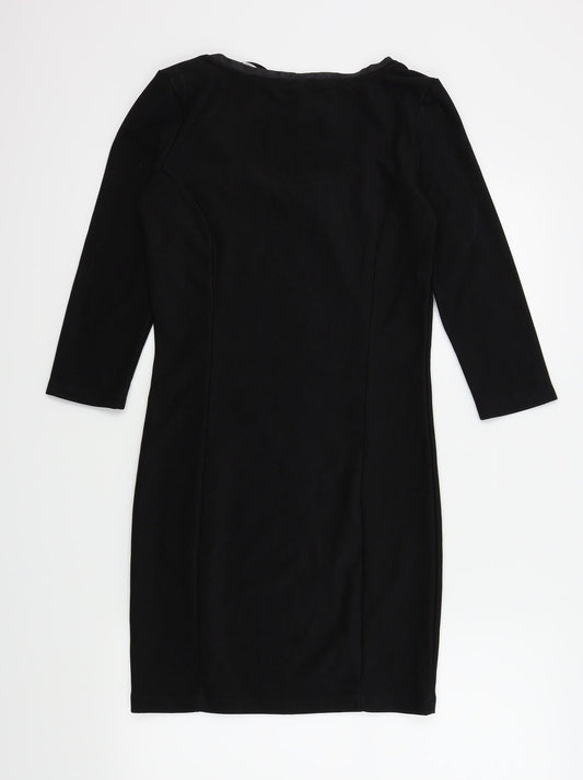 page one Womens Black Colourblock A-Line Size M