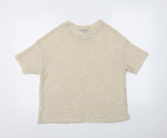 Topshop Womens Beige Basic T-Shirt Size 10