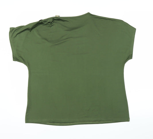 Preworn Womens Green Basic Blouse Size 2XL