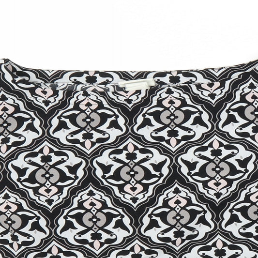H&M Womens Grey Floral Basic Blouse Size 10