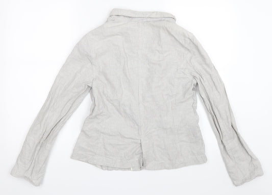 Marks and Spencer Womens Grey Striped Jacket Size 12