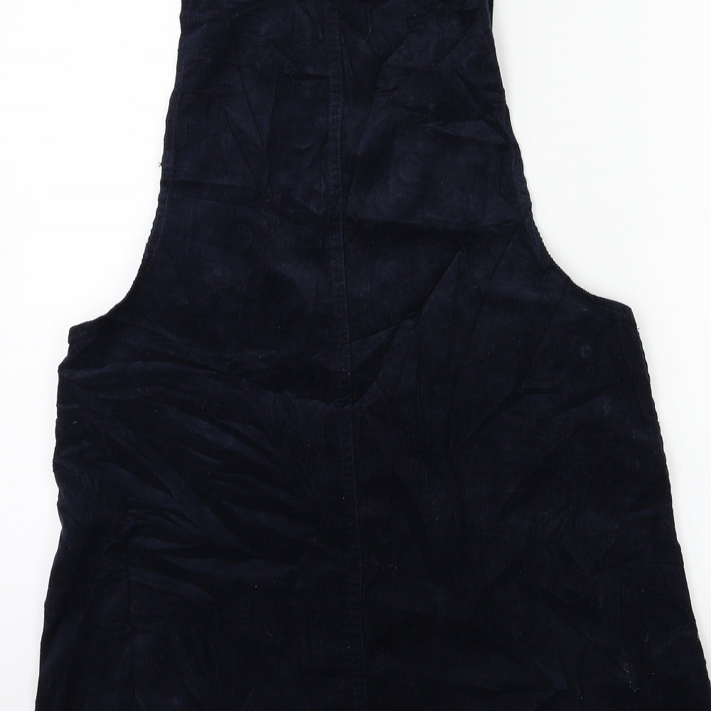 POP Womens Blue Corduroy Pinafore/Dungaree Dress Size S