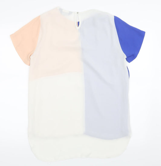 Dorothy Perkins Womens Blue Mesh Basic Blouse Size 14