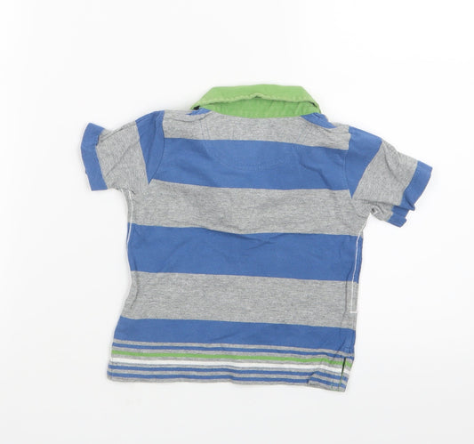 St. George by Duffer Boys Blue Striped Basic Polo Size 18-24 Months