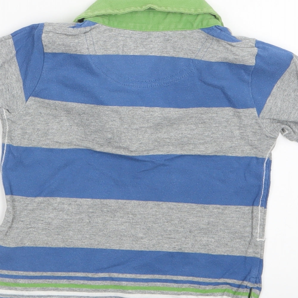 St. George by Duffer Boys Blue Striped Basic Polo Size 18-24 Months