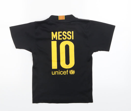 Roger's Boys Black Jersey T-Shirt Size 4 Years - Barcelona FC