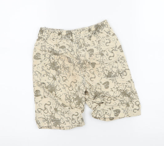 Rebel Boys Beige Floral Bermuda Shorts Size 4-5 Years