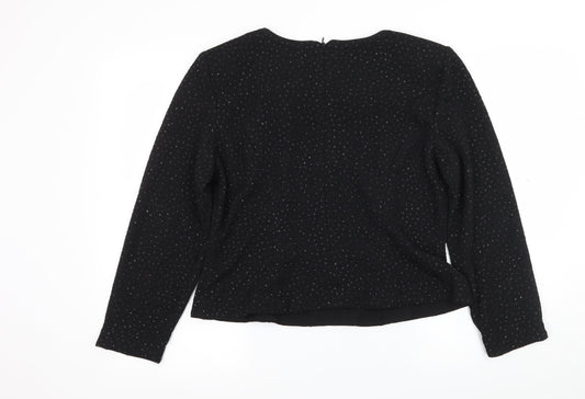 Jessica Howard Womens Black Basic Blouse Size 14