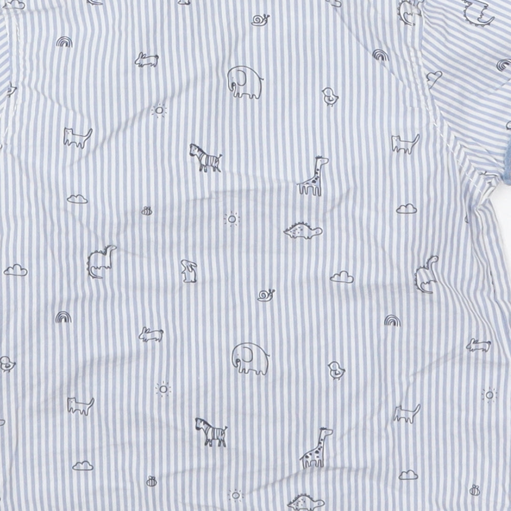 George Boys Black Striped Basic Button-Up Size 6-9 Months - Animals