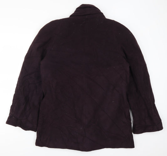 Preworn Womens Purple Overcoat Coat Size M