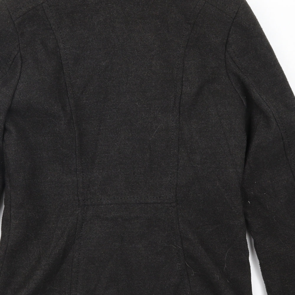 H&M Womens Grey Trench Coat Coatigan Size 6