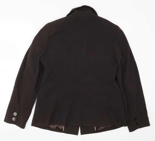Planet Womens Brown Jacket Suit Jacket Size 14