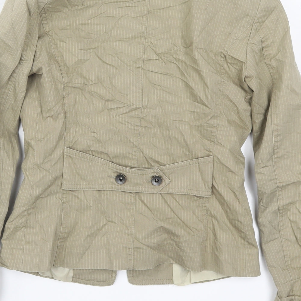 Imperial Womens Beige Striped Jacket Size M