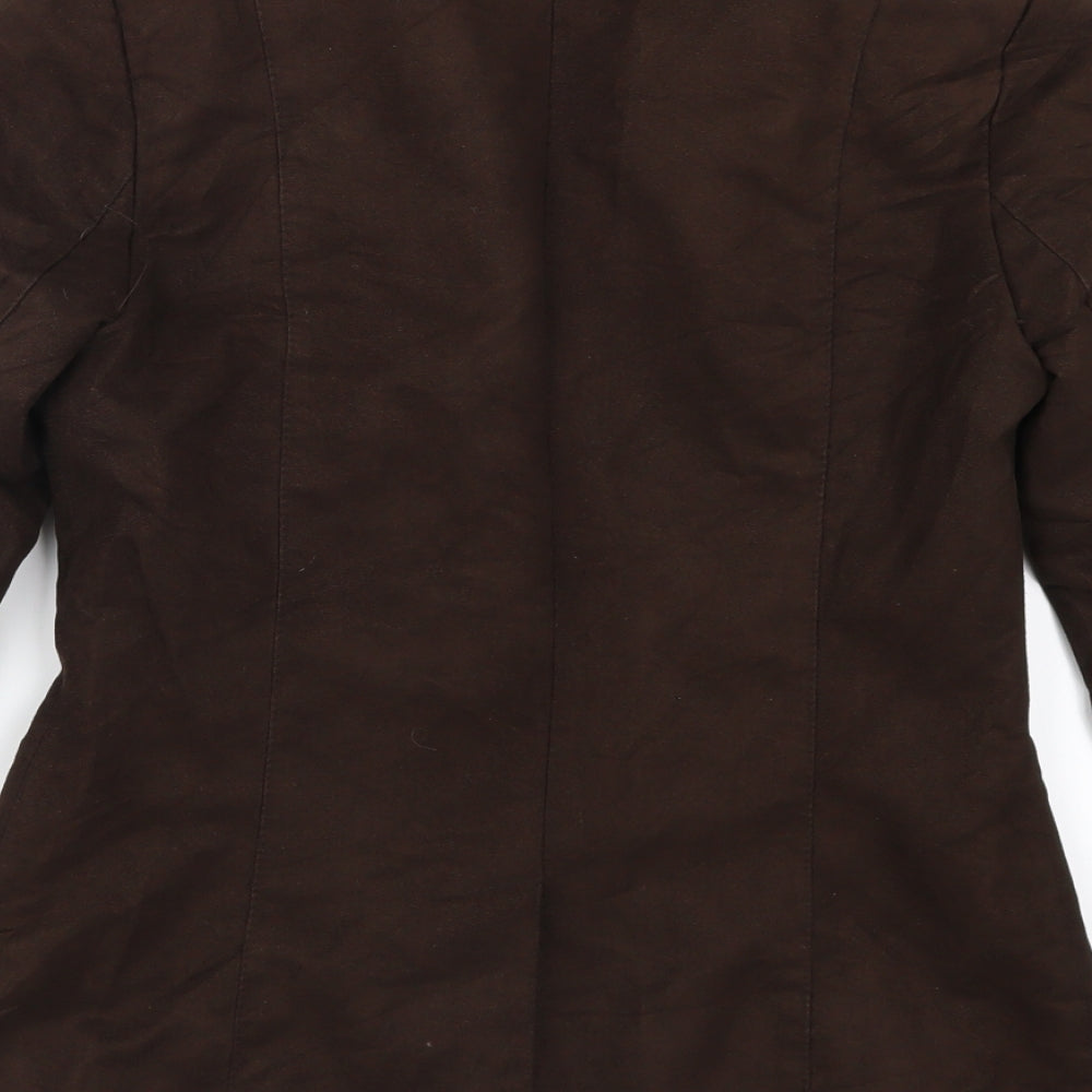 Topshop Womens Brown Jacket Suit Jacket Size 8