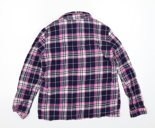 Love to lounge Womens Blue Check Basic Button-Up Size M