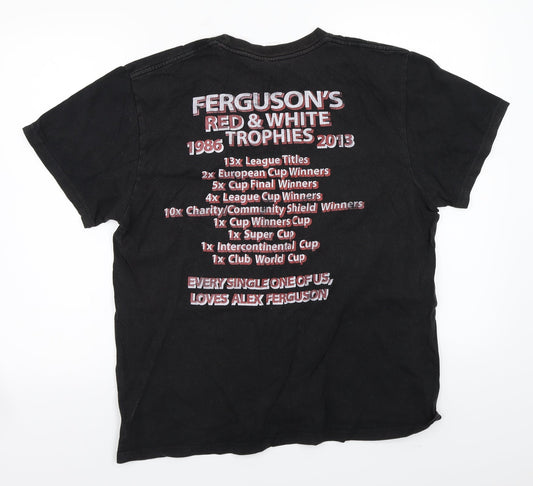 Club Womens Black Basic T-Shirt Size L