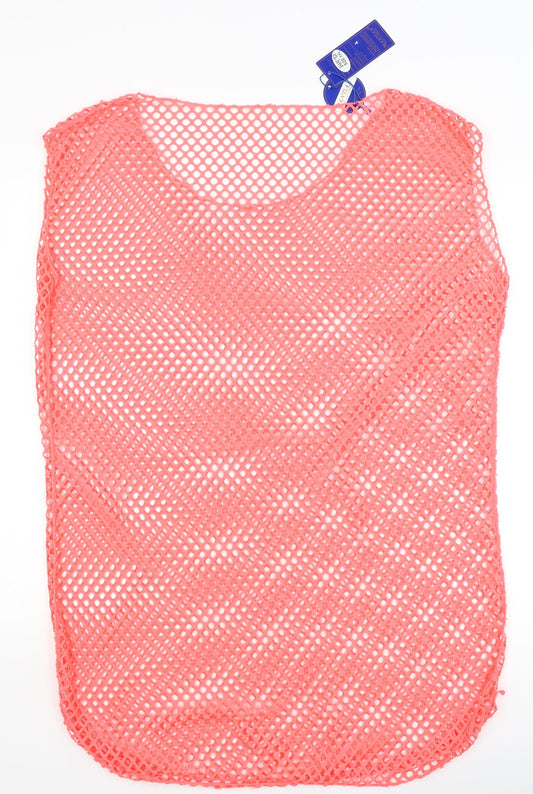 Mantian Womens Orange Mesh Tunic T-Shirt Size 2XL
