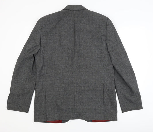 T&W Mens Grey Check Jacket Suit Jacket Size 42