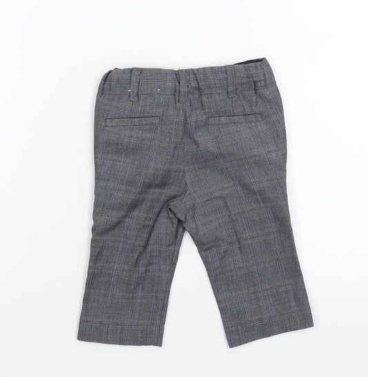 Monsoon Boys Grey Check Capri Trousers Size 3-6 Months