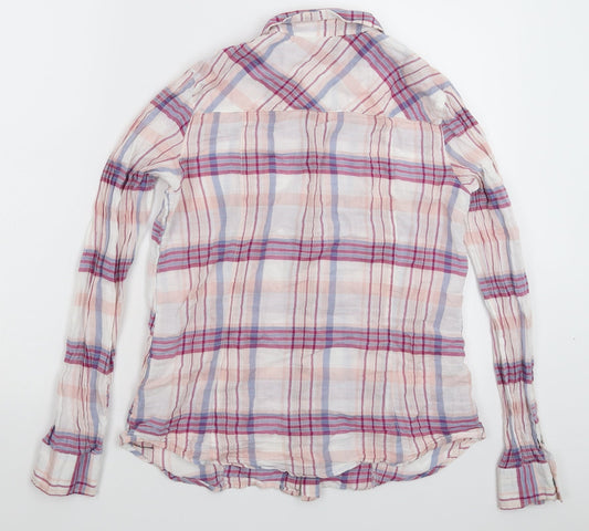 edc by Esprit Womens White Check Basic Button-Up Size S