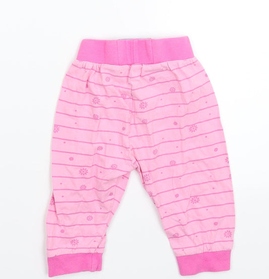 Night Garden Girls Pink Striped Sweatpants Trousers Size 12-18 Months