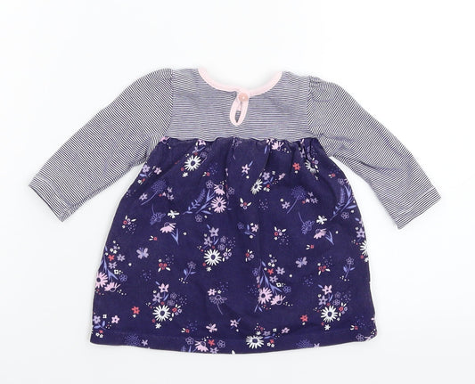 George Girls Blue Floral T-Shirt Dress Size 0-3 Months