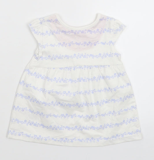 George Girls White Floral Fit & Flare Size 0-3 Months