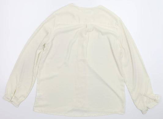 Avenue Womens White Basic Blouse Size 14